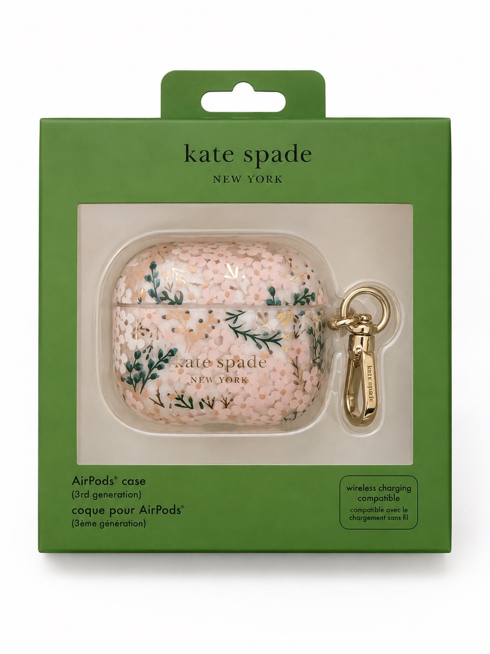 kate spade Pink Floral AirPods Case 3rd generation wireless changing compatible
